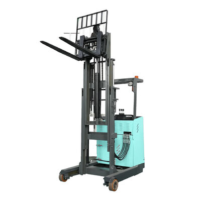 Stand-on electric reach truck with side-shift function, 3-meter lifting height, EPS buffer, suitable for narrow aisle warehouses
