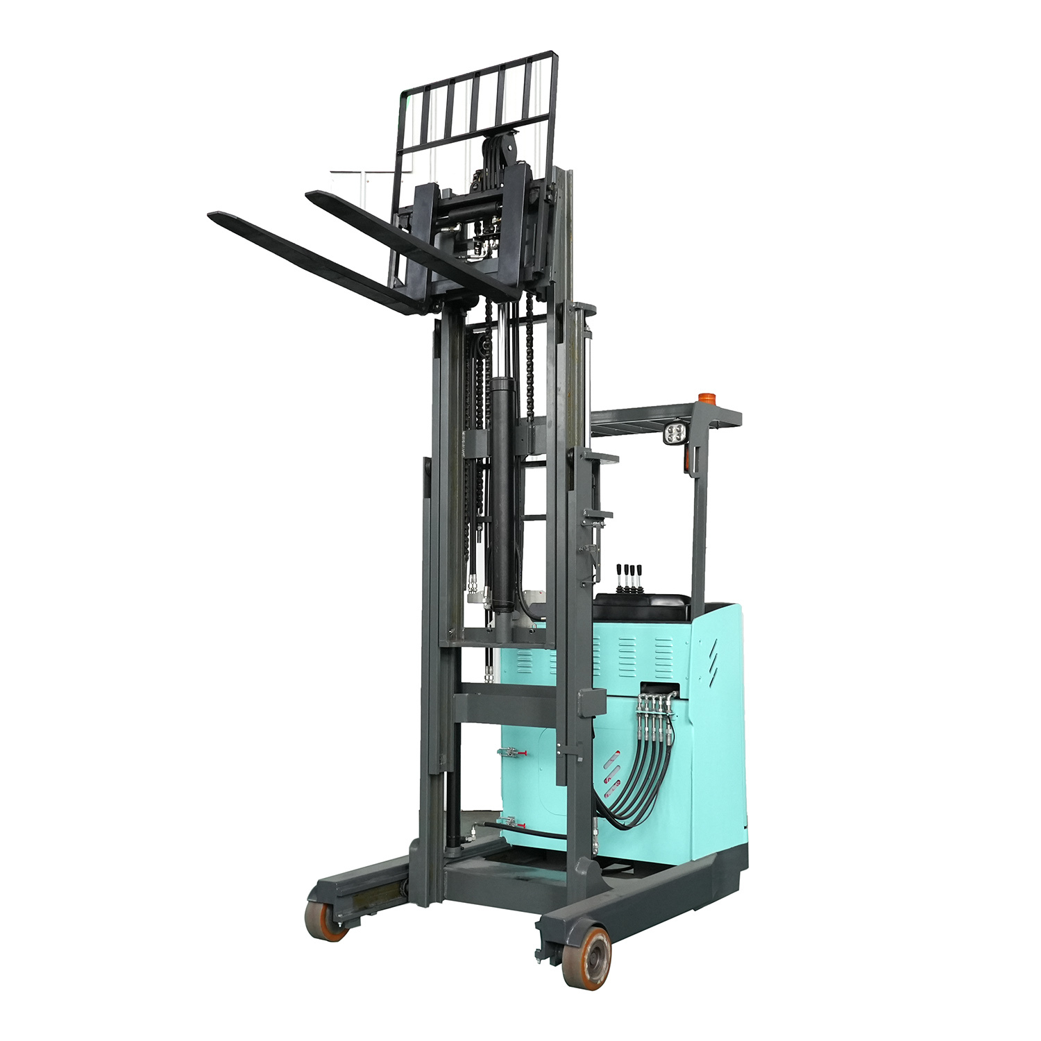Heavy Duty Electric Reach Truck 1500kg 2000kg with Side Shift 3m Mast EPS Steering Narrow Aisle Forklift